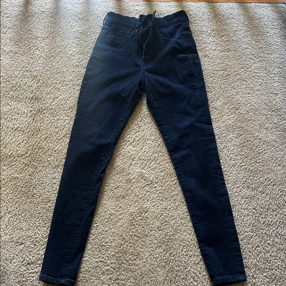 Express High Rise Skinny Jeans Dark Wash Stretch Denim Women Size 0L